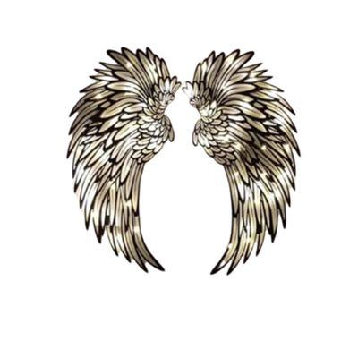 LED Metal Wall Decor - Lighted Angel Wings Sculpture for Indoor Outdoor Use - Glowing Wall Hanging for Living Room or Bedroom