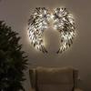 LED Metal Wall Decor - Lighted Angel Wings Sculpture for Indoor Outdoor Use - Glowing Wall Hanging for Living Room or Bedroom view 2