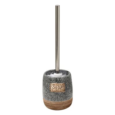 Household Cleaning Toilet Brush Ceramic Toilet Bowl Brush with Stainless Steel Handle Toilet Cleaner Brush and Stand