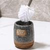 Household Cleaning Toilet Brush Ceramic Toilet Bowl Brush with Stainless Steel Handle Toilet Cleaner Brush and Stand view 4