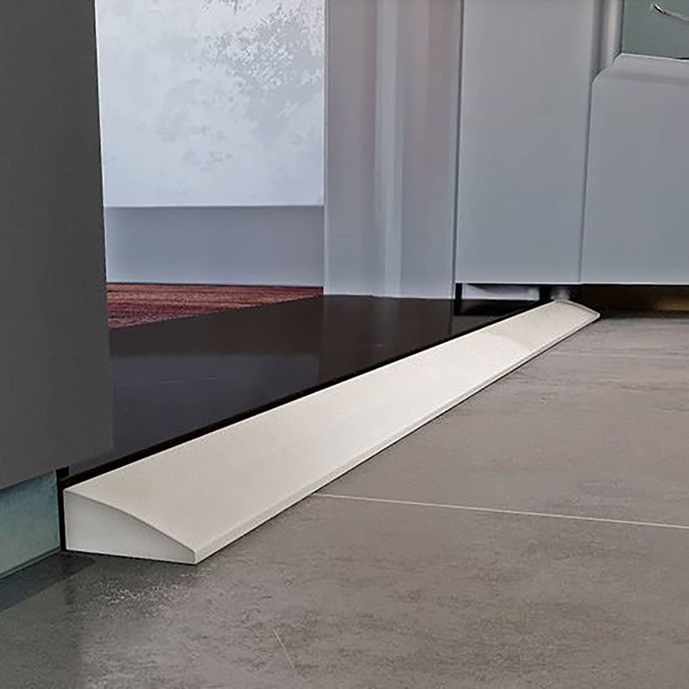 Solid Silicone Sweeping Robot Threshold Ramp Frameless Shower Threshold Door Bottom Seal Strip Water Barrier Can Be Used for Indoor Bathroom Kitchen Sink Countertops (Size : 100x5x1.8cm)