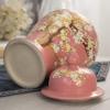 BTURYT Vases Ceramic Ginger Jar with Lid, Chinoiserie Decorative Porcelain Jars for Home, Pink Flower Vase, Glossy Vase for Table, Living Room, Mantle Fireplace, Centerpiec view 2