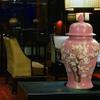 BTURYT Vases Ceramic Ginger Jar with Lid, Chinoiserie Decorative Porcelain Jars for Home, Pink Flower Vase, Glossy Vase for Table, Living Room, Mantle Fireplace, Centerpiec view 4