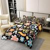 100% Cotton Groovy Flower Comforter Cover Twin for Kids,Cartoon Rainbow Stars Daisy Peace Sign Bedding Set Cute Room Decor for Teen Girls,Hippie Aesthetic Funny Duvet Cover Y2K Decor Bedspread Cover view 2