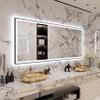 88x38 Large Light Bathroom Mirror - Backlit and Front Lighted LED Wall-Mounted Vanity Mirror Modern Rectangle Black Mirror, Dimmable, Anti-Fog, Memory, Shatterproof, ETL Listed (Horizontal/Vertical) view 1