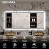 88x38 Large Light Bathroom Mirror - Backlit and Front Lighted LED Wall-Mounted Vanity Mirror Modern Rectangle Black Mirror, Dimmable, Anti-Fog, Memory, Shatterproof, ETL Listed (Horizontal/Vertical) view 2