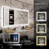 88x38 Large Light Bathroom Mirror - Backlit and Front Lighted LED Wall-Mounted Vanity Mirror Modern Rectangle Black Mirror, Dimmable, Anti-Fog, Memory, Shatterproof, ETL Listed (Horizontal/Vertical) view 3