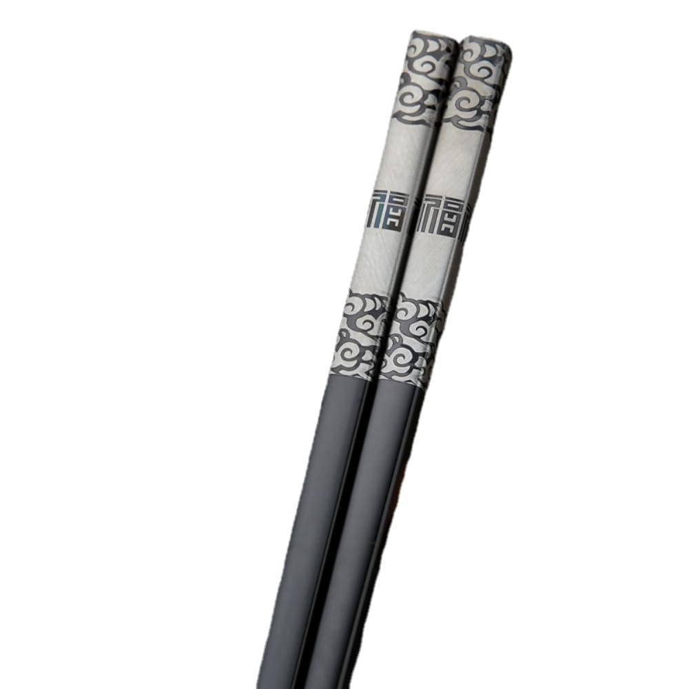 10pairs Laser Engraving Chopsticks Stainless Steel Chop Reusable Sticks