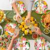 Dandat 192 Pcs Hawaiian Luau Party Decorations Supplies, Luau Tropical Birthday Party Disposable Plates Summer Boho Beach Holiday Party Paper Plates view 4