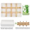 Bamboo Soap Dishes for Shower Wooden Soap Bar Holder for Bathroom Soap Tray Easy to Clean, Durable and with Non-Slip Pads(Single White Square) view 2