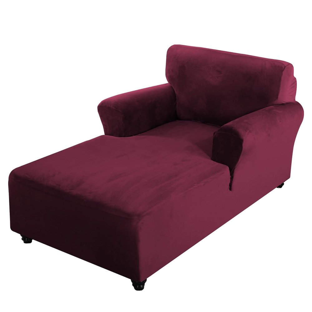 Chaise Lounge Slipcover Stretch Luxury Chair Covers for Living Room Chaise Slipcover with Double Arm Chaise Lounge Slipcover for Bedroom Chaise Soft Jacquard Fabric Machine Washable ( Color : #22 )