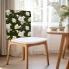AMZRicher White Flower Chair Back Covers for Dining Chairs 6 Pack, Washable Removable Chair Slipcover Back Chair Protector for Wedding Party Baby Shower Country French Floral Dark Green Floral Chic view 2