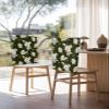 AMZRicher White Flower Chair Back Covers for Dining Chairs 6 Pack, Washable Removable Chair Slipcover Back Chair Protector for Wedding Party Baby Shower Country French Floral Dark Green Floral Chic view 3