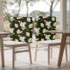 AMZRicher White Flower Chair Back Covers for Dining Chairs 6 Pack, Washable Removable Chair Slipcover Back Chair Protector for Wedding Party Baby Shower Country French Floral Dark Green Floral Chic view 4