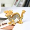 HXSCOO Home Decorative Full Stones Dragon New Year Gifts Birthday Gifts FengShui Metal Crafts (Color : Pink) view 2