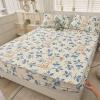 FCLDESHOP Skin Friendly Breathable Bed Sheet,Summer Latex Solid Color Bedding Sheet, Cartoon Printed Anti-Slip Deep Pocket Mattress Protector Pillowcase,Rabbit,200 * 220cm (3pcs) view 1