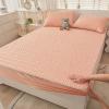 FCLDESHOP Deep Fitted Sheet,Summer Latex Solid Color Bedding Sheet, Cartoon Printed Anti-Slip Deep Pocket Mattress Protector Pillowcase,Pink,180 * 200cm (3pcs) view 1
