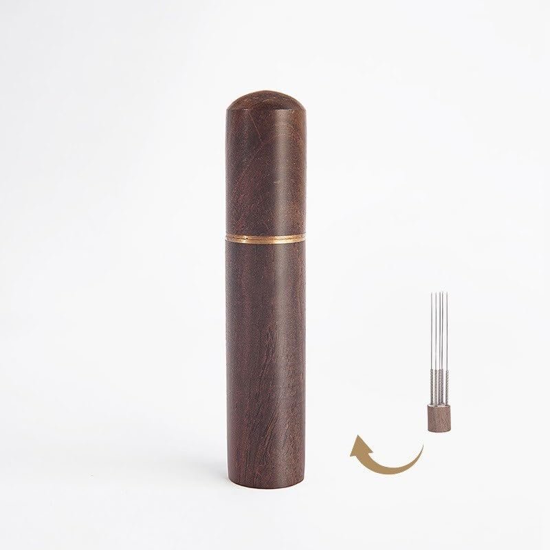 Coffee Stirrer Needle Espresso Ground Stirrer Espresso Stirring Needle Coffee Ground Dispensing Needle Tool (Color : Wood Darker)