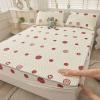 FCLDESHOP King Fitted Sheet,Summer Latex Solid Color Bedding Sheet, Cartoon Printed Anti-Slip Deep Pocket Mattress Protector Pillowcase,red,180 * 200cm (3pcs) view 1