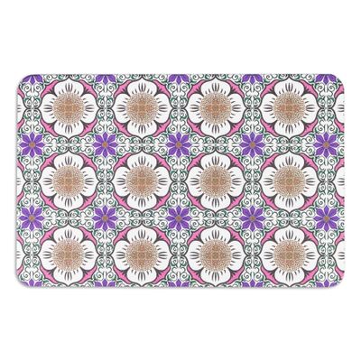 FloorPops x Artsy Mats Flower White Quick Dry Diatomite Non Slip Stone Bath Mat