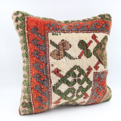 Kilimwarehouse Accent Kilim Pillow Cover 18x18 inch Oriental Vintage Bohemian Crochet Anatolian Turkish Ottoman Country Home Design Decorative Chevron Modern Cushion Cover