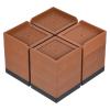 uxcell Furniture Risers 4.3 Inch, 4Pcs Square Bed Risers Adjustable Couch Lifter Block for Extender for Bed Desk Sofa Table Lift Support Up to 1300Lbs, Brown view 1