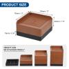 uxcell Furniture Risers 4.3 Inch, 4Pcs Square Bed Risers Adjustable Couch Lifter Block for Extender for Bed Desk Sofa Table Lift Support Up to 1300Lbs, Brown view 2
