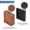 uxcell Furniture Risers 4.3 Inch, 4Pcs Square Bed Risers Adjustable Couch Lifter Block for Extender for Bed Desk Sofa Table Lift Support Up to 1300Lbs, Brown view 3