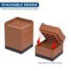 uxcell Furniture Risers 4.3 Inch, 4Pcs Square Bed Risers Adjustable Couch Lifter Block for Extender for Bed Desk Sofa Table Lift Support Up to 1300Lbs, Brown view 4