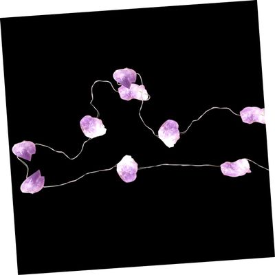 OFFSCH 1pc Amethyst String Lights Upholstery Trim Chandelier Decoration Crystals Decor Indoor Decor Indoor Lights for Decoration Astetic Room Decor Hanging Light Natural Stone Chic