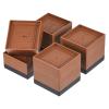 uxcell Bed Risers 4Pcs, 3 Inch Furniture Risers Square Adjustable Couch Riser with Non-Slip Mat for Bed Desk Sofa Table Lift Supports Up to 1300Lbs, Brown view 1