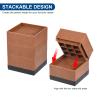 uxcell Bed Risers 4Pcs, 3 Inch Furniture Risers Square Adjustable Couch Riser with Non-Slip Mat for Bed Desk Sofa Table Lift Supports Up to 1300Lbs, Brown view 4