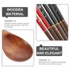 FELTECHELECTR Japanese Style Wooden Spoon and Chopstick Set 3 Pairs Lightweight Reusable Travel Utensils for Picnic Office and Home Use view 2