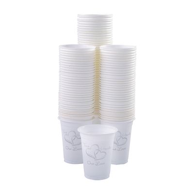 Fun Express Bulk 200 Count Two Hearts Wedding Disposable Plastic Cups