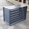 Air Conditioner Covers for Outside Units, All-Weather Outdoor Sturdy Galvanized Steel Fence AC Condenser Protective Cover, Louvered Privacy Fence Panel Screen for Garden (Color : 4 Side, Size : 110x view 1