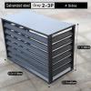 Air Conditioner Covers for Outside Units, All-Weather Outdoor Sturdy Galvanized Steel Fence AC Condenser Protective Cover, Louvered Privacy Fence Panel Screen for Garden (Color : 4 Side, Size : 110x view 2