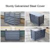 Air Conditioner Covers for Outside Units, All-Weather Outdoor Sturdy Galvanized Steel Fence AC Condenser Protective Cover, Louvered Privacy Fence Panel Screen for Garden (Color : 4 Side, Size : 110x view 3