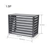 Air Conditioner Covers For Outside Unit, Outdoor All-Weather Anti-Theft Sturdy Aluminum AC Protective Cover Pool Equipment Privacy Fence Screen, AC Unit Covers Flower Stand, Gray ( Size : 1.5P - 100x5 view 2