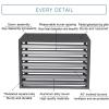 Air Conditioner Covers For Outside Unit, Outdoor All-Weather Anti-Theft Sturdy Aluminum AC Protective Cover Pool Equipment Privacy Fence Screen, AC Unit Covers Flower Stand, Gray ( Size : 1.5P - 100x5 view 3