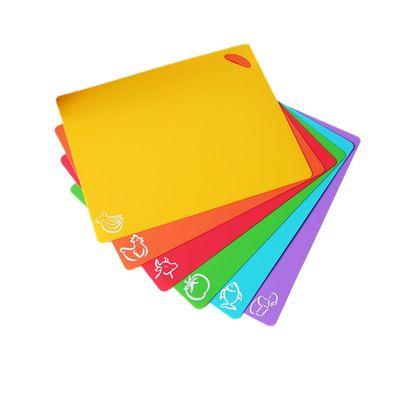 6pcs Non Slip Plastic Cutting Boards Set PP Kitchen Chopping Block Assorted Colors Ideal for Food Prep and Kitchen Supplies