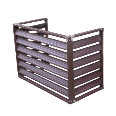 Air Conditioner Cover for Outside Unit, Anti-Theft Heavy Duty Galvanized Steel AC Protective Cover Trash Can Enclosure Pool Equipment Outdoor Privacy Fence Screen ( Color : Brown , Size : 3 Side: 110x