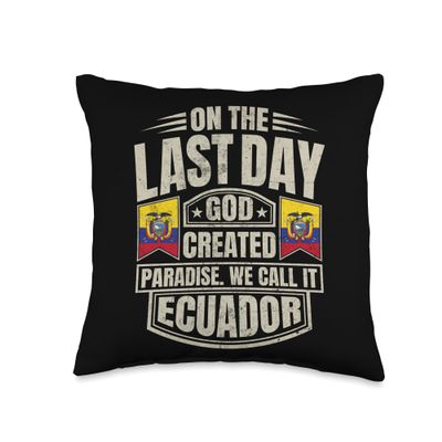 99 Gifts Ecuadorian Fan T-Shirts & Jersey Ecuadorian Men & Women Ecuador Throw Pillow, 16x16, Multicolor