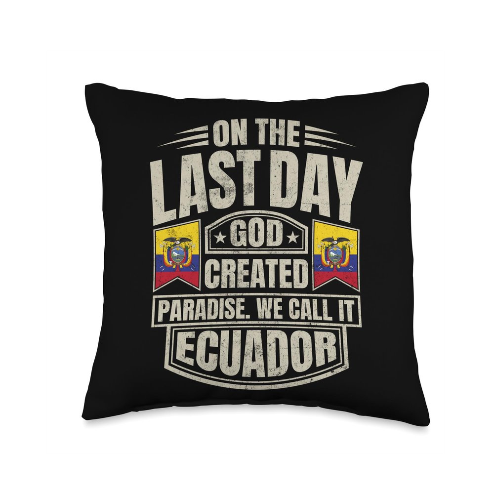 99 Gifts Ecuadorian Fan T-Shirts & Jersey Ecuadorian Men & Women Ecuador Throw Pillow, 16x16, Multicolor