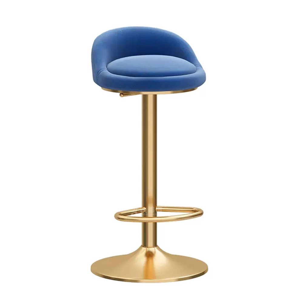 Counter Height Bar Stools, Adjustable Height Rotatable Barstools with Back and Footrest, Velvet Breakfast Bar Chairs for Kitchen Island Restaurants