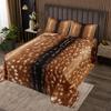 Erosebridal Brown Deer Hide Quilt Set for Men Women,Hunting Elk Reindeer Fur Bedspread Set Queen,Jungle Woodland Animal Skin Coverlet Set,Wild Animals Print Quilted Wild Safari Themed Room Decor view 1