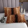 Erosebridal Brown Deer Hide Quilt Set for Men Women,Hunting Elk Reindeer Fur Bedspread Set Queen,Jungle Woodland Animal Skin Coverlet Set,Wild Animals Print Quilted Wild Safari Themed Room Decor view 3