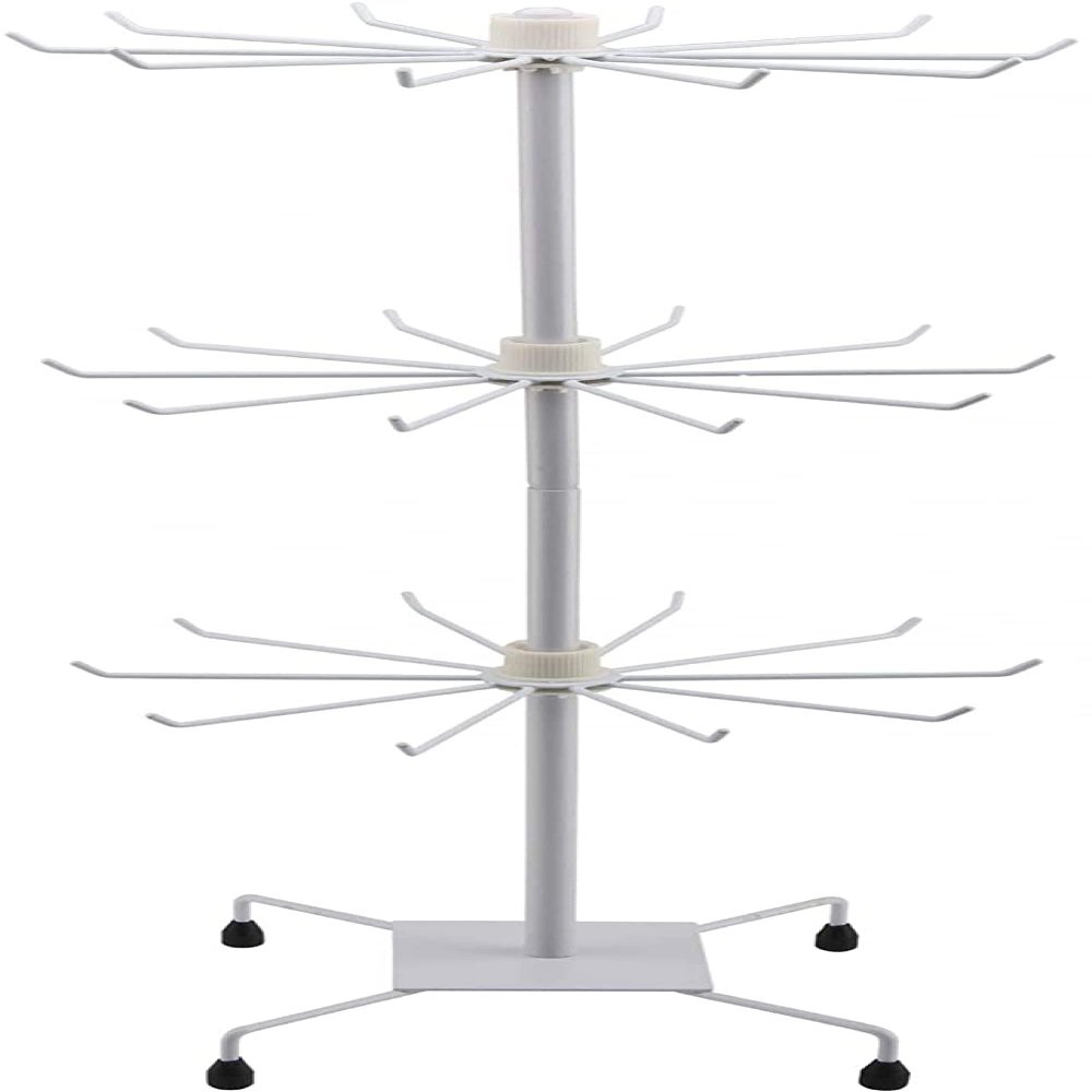 VIXPET Jewelry Organizer Hanger Stand Keyring Display Rotating Stand Rack for Organize Jewelry Necklaces Earrings Black-White