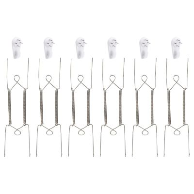 UXcell 9-Piece Stainless Steel Invisible Wall Plate Hangers with 9 Wall Hooks, Silver