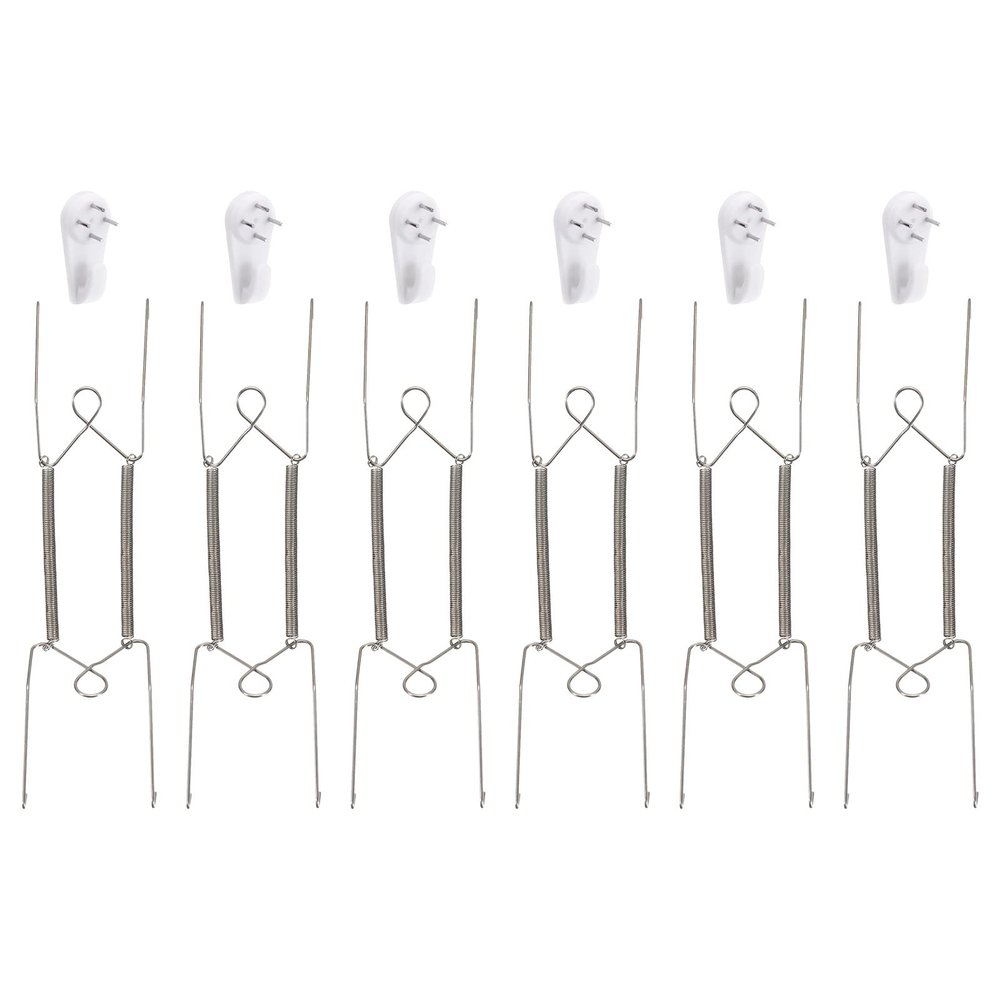 UXcell 9-Piece Stainless Steel Invisible Wall Plate Hangers with 9 Wall Hooks, Silver