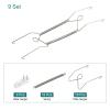 UXcell 9-Piece Stainless Steel Invisible Wall Plate Hangers with 9 Wall Hooks, Silver view 3